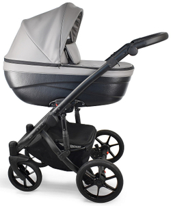 Детская коляска Bexa Ideal Eco 3 в 1 с автокреслом Avionaut Cosmo IE05 черный+св.серая кожа