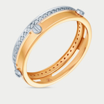 Кольцо для женщин из розового золота 585 пробы с фианитами (арт. к1459л)
