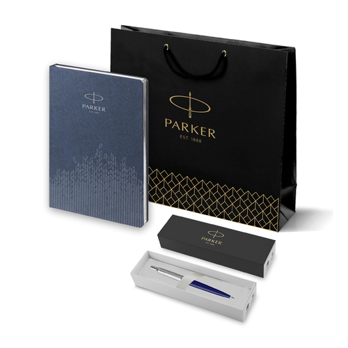 Подарочный набор: Шариковая ручка Parker Jotter + ежедневник, синий