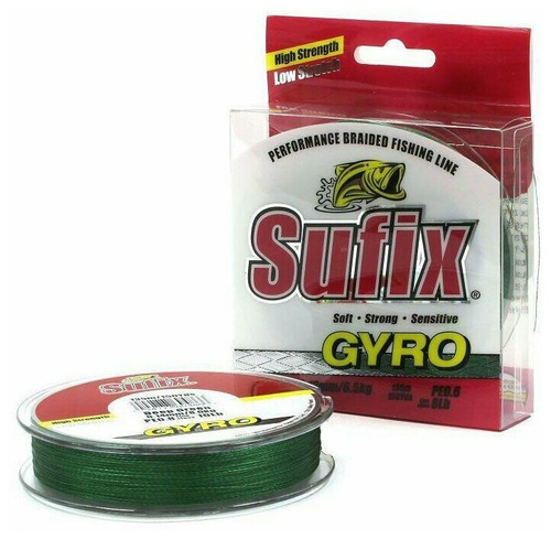Плетеный шнур Sufix Gyro Braid зеленая 135м 0,21мм 11,9кг