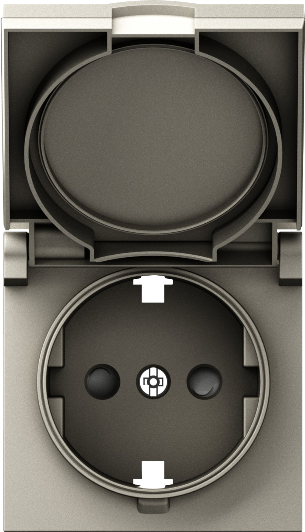 Накладка для розетки Schuko с заземлением, с крышкой, 16A 250 В~, матовый кашемир, серия A07