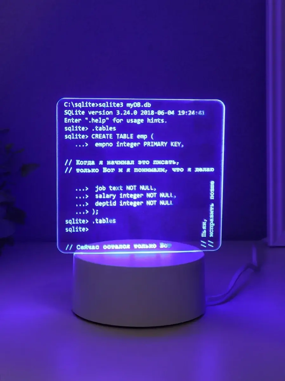 Светильник "Компьютерный код" LED RGB от сети RISALUX 9,5х15