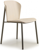 Стул деревянный Scab Design Finn Metal Wood, черный матовый никель, белый ясень