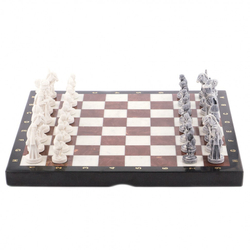 Шахматы с оригинальными фигурами "Средневековье" 40х40 см камень лемезит мрамор G 119964