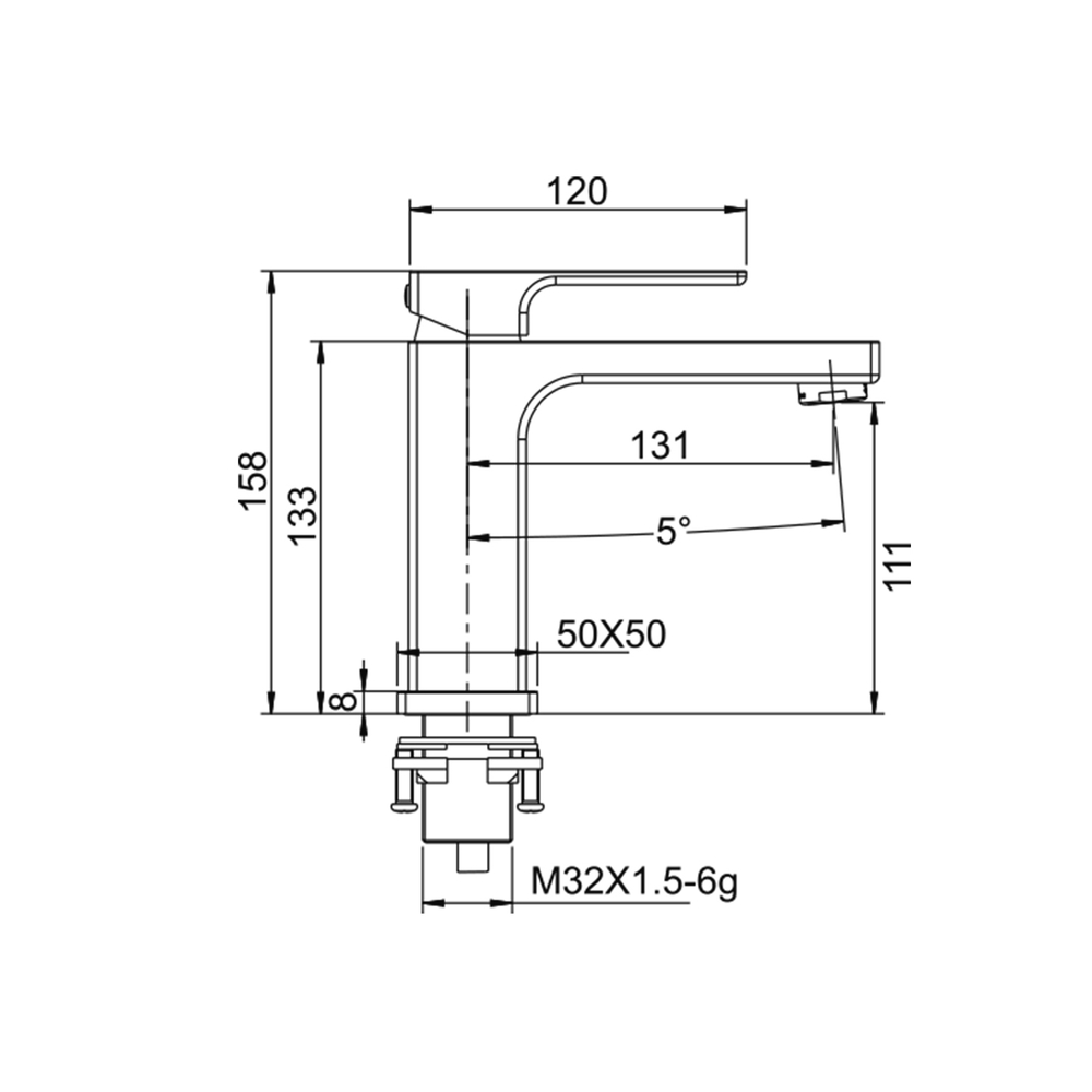 Смеситель для раковины 35к G1018 GAPPO литой, п/гайку, ХРОМ