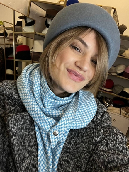 Берет фетр асимметричный грозовое небо