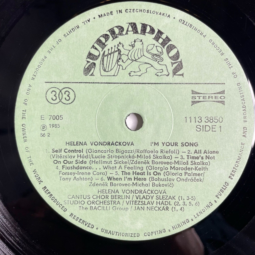 Винтажная виниловая пластинка LP Helena Vondrackova I'm Your Song (Чехословакия 1985)