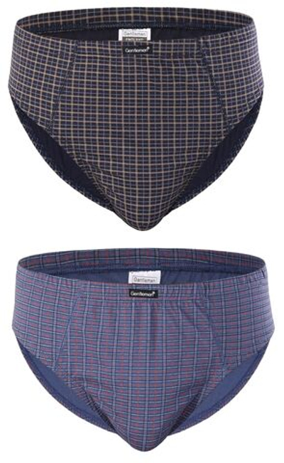 Комплект из двух хлопковых клетчатых трусов-слипов (Размер: XXL) (Цвет: разноцветный)