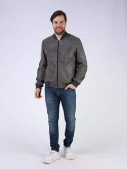 Кожаная куртка демисезонная бомбер