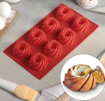 Форма силиконовая для выпечки «Немецкий кекс», 28,5×17 см, 8 ячеек