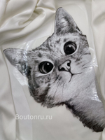 Термонаклейка серый кот