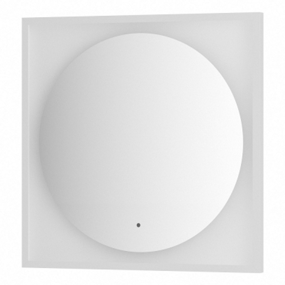 Зеркало Defesto Еclipse 70х70 15W белая рама, с LED-подсветкой, ИК выключатель, теплый свет
