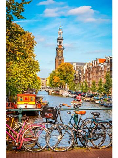 Алмазная мозаика 30х40см. "Велосипеды Амстерда" блест. без подр.,с полн. заполн.(30цв) (Арт.НД-2672)