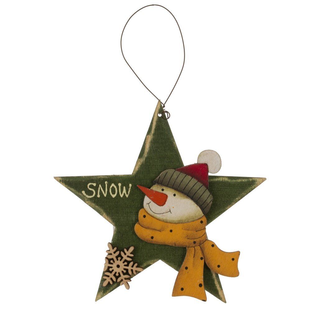 GAEM Изделие декоративное подвесное "Снеговик/ Дед Мороз", L14 W1 H14 см, 4в.