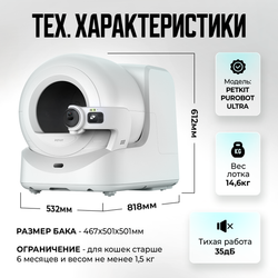 Автоматический лоток с AI камерой PUROBOT ULTRA PETKIT
