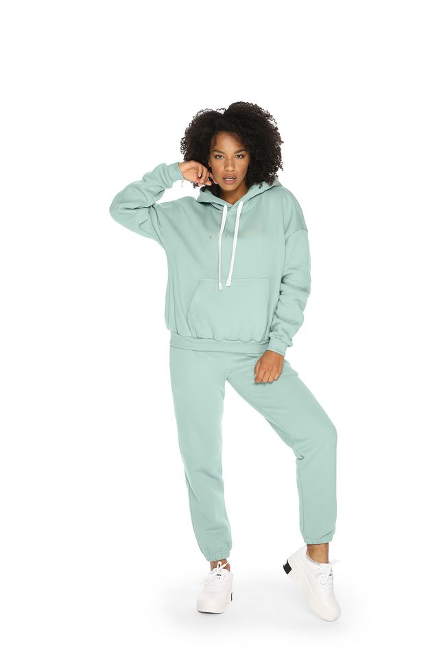 Худи oversize с капюшоном мятное