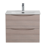 Тумба с раковиной подвесная BelBagno MARINO-CER-MINI-600-2C-SO-RG-P Rovere Grigio, раковина белая BB-8099-3-60