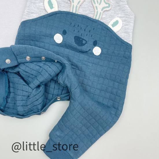 Комбинезон с лонгсливом "Олененок" синий