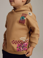 Толстовка с капюшоном и джоггеры в комплекте для мальчика Next B29-615, Бежевый, Черый