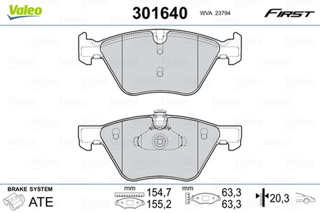 VALEO - 301640-VAL - Brake Pad Set, disc brake