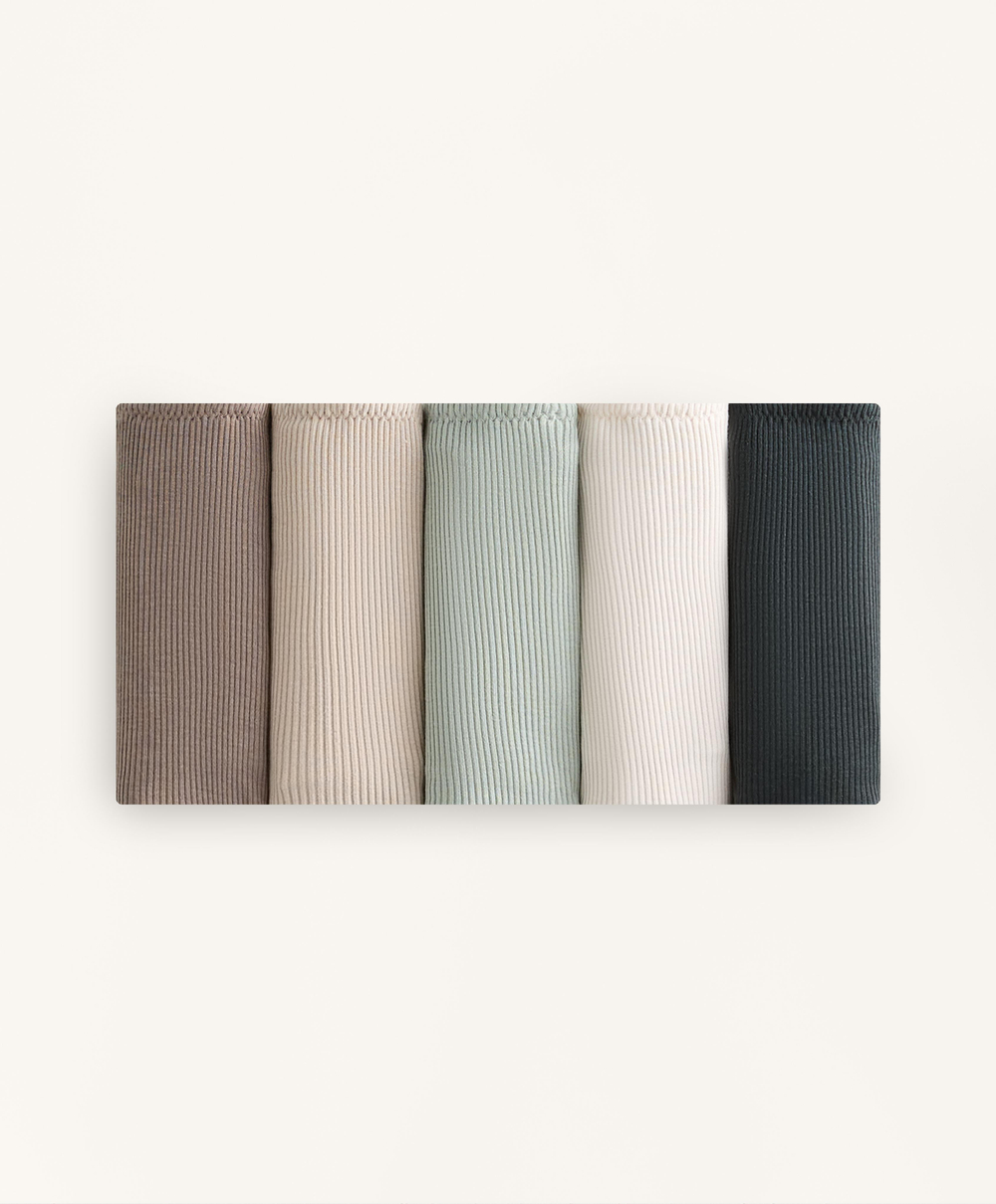 OYSHO Набор из пяти трусиков-бразильских с U-образным кроем из хлопка, бирюзово-зеленый