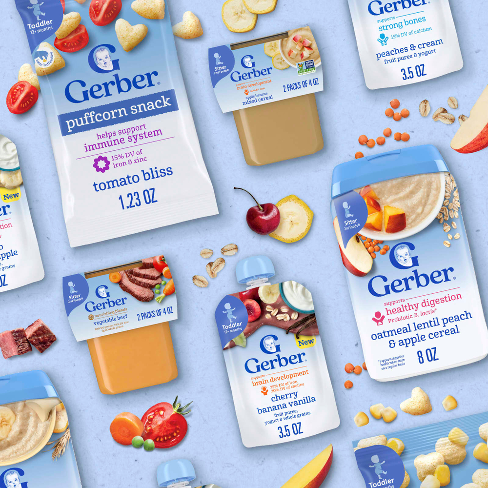 Gerber, 2nd Foods®, каша, овсянка, чечевица, персик и яблоко, 227 г (8 унций)