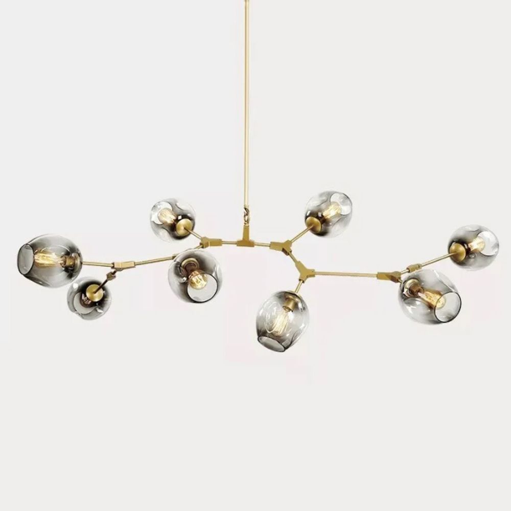 Люстра Bubble 8 gold/smoky