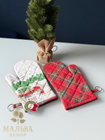 Прихватка-варежка "Рождественская открытка" 19x32см