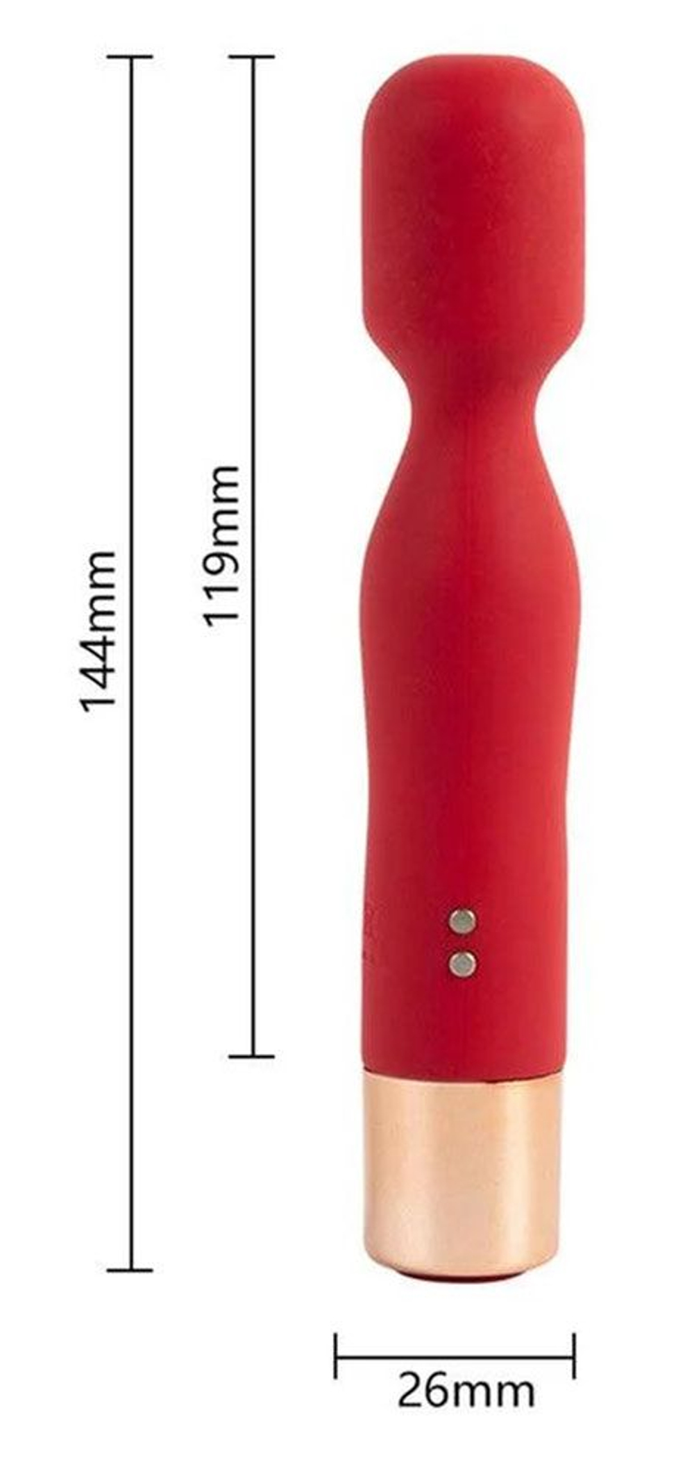 Красный вибратор с 7 режимами вибрации - 14,4 см. (Цвет: красный)