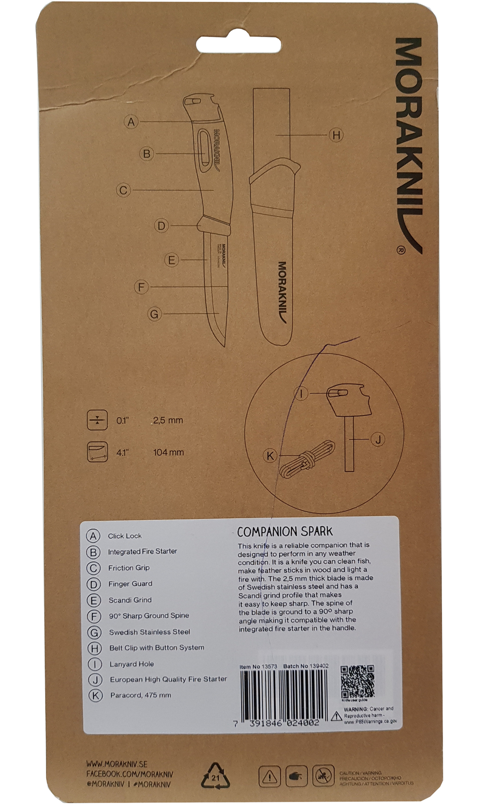 Нож Morakniv Companion Spark (S) Yellow, арт. 13573