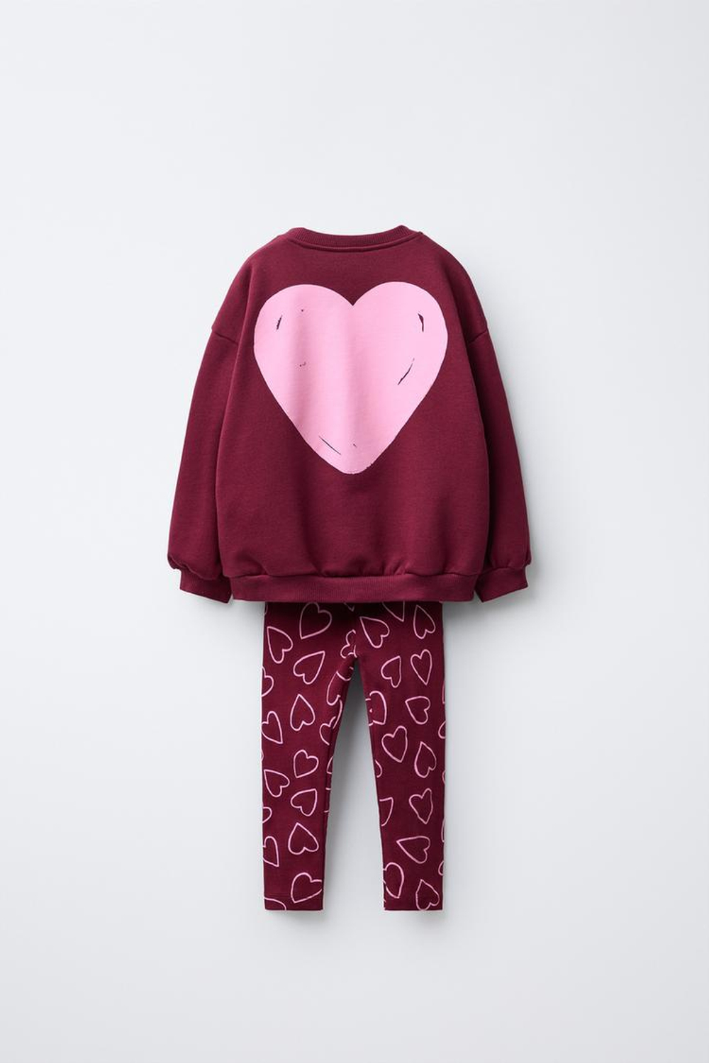 ZARA КОМПЛЕКТ ТОЛСТОВКА И ЛЕГИНСЫ В РУБЧИК LILO & STITCH © DISNEY, ГРАНАТОВЫЙ