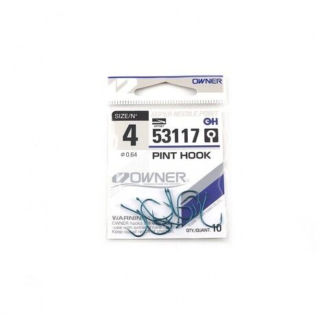 Рыболовный крючок Owner Pint Hook blue №4 (10 шт)