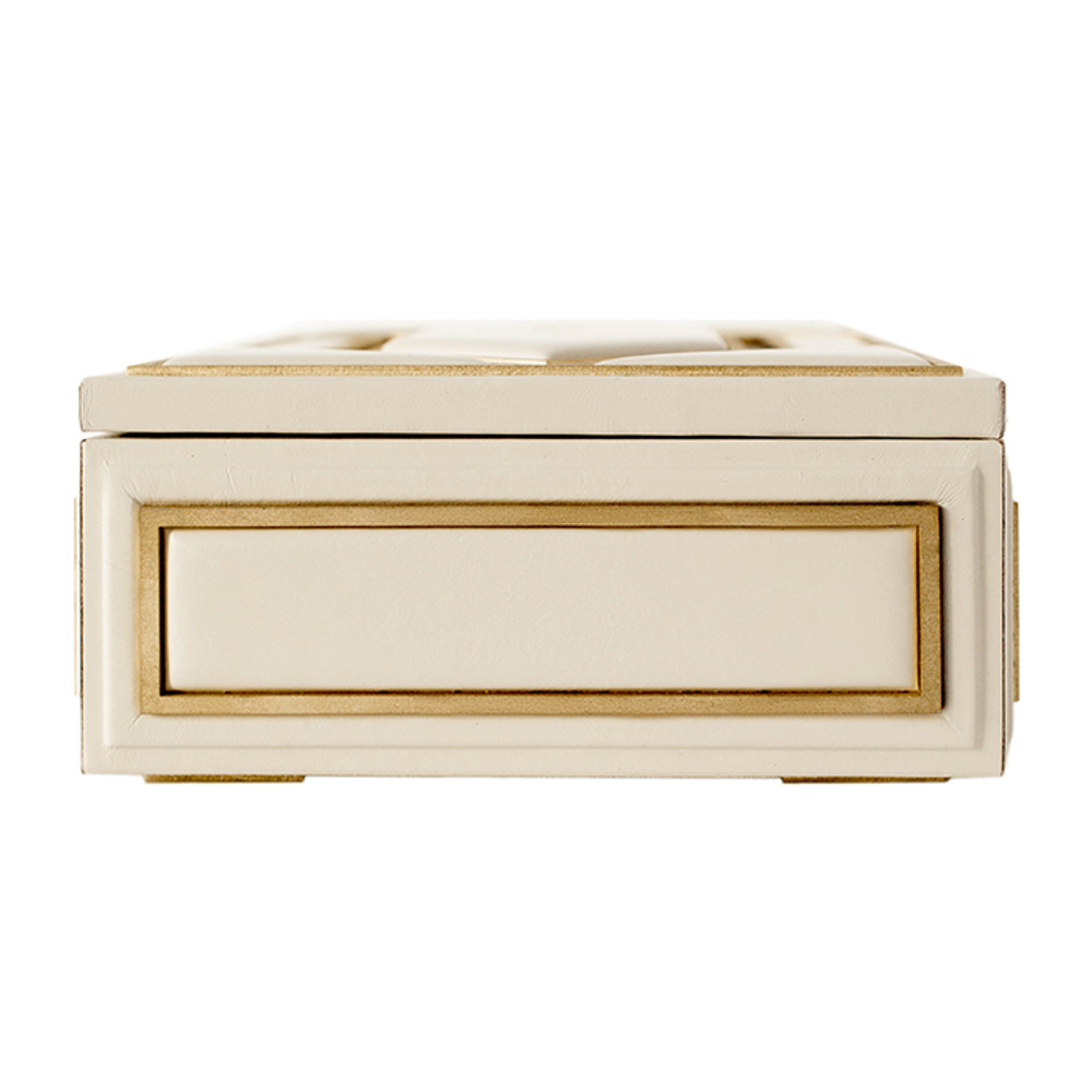 Шкатулка большая прямоугольная «Deco». Цвет молочный