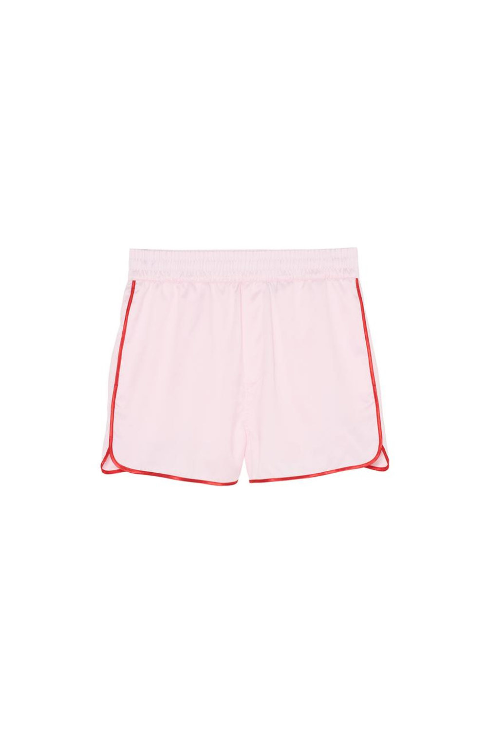 ZARA X BENITO ANTONIO КОНТРАСТНЫЕ АТЛАСНЫЕ ШОРТЫ, РОЗОВЫЙ