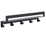 Полка настенная Line 50см с 5-ю крючками (черный)