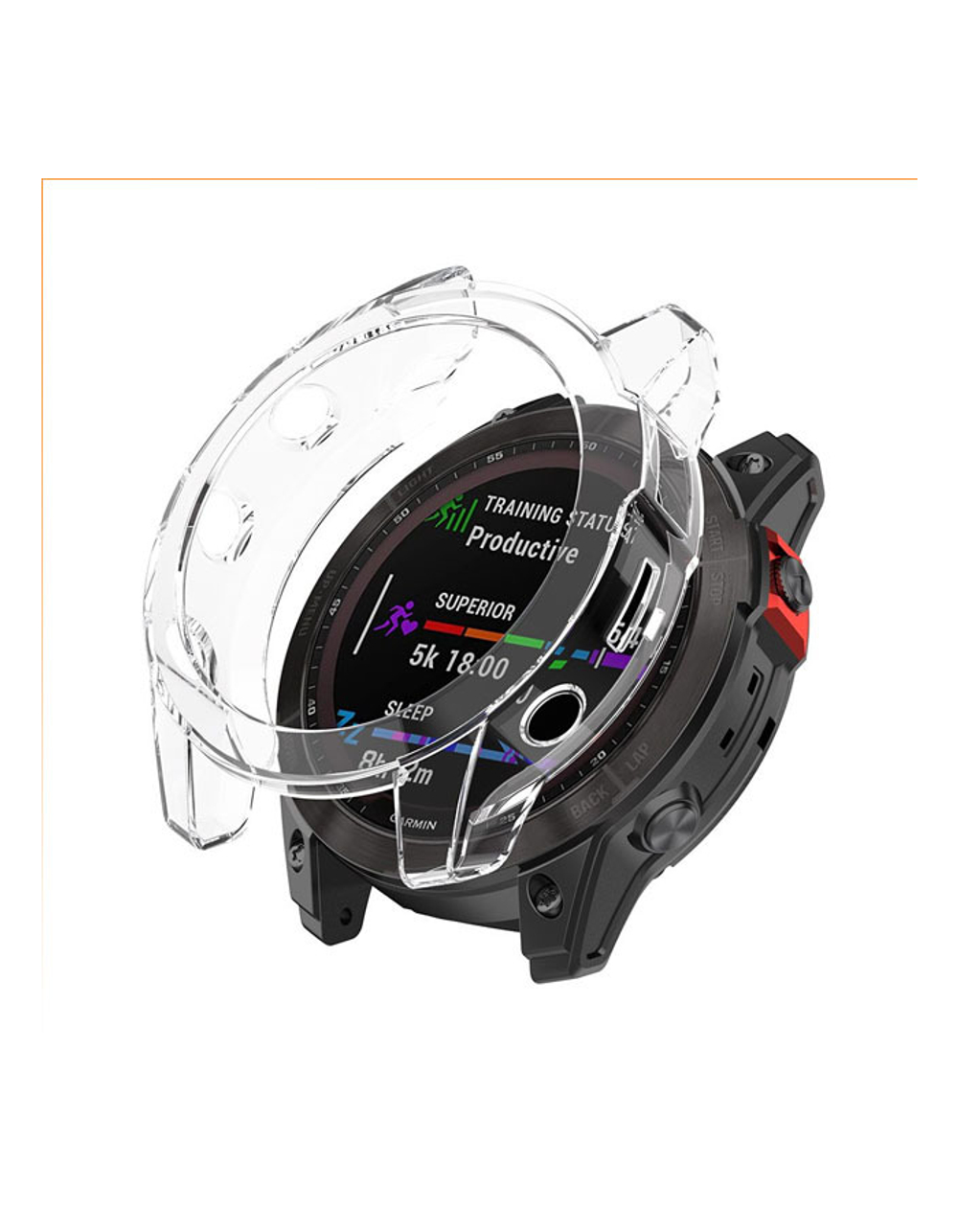 Защитный бампер чехол для часов Garmin Fenix 7X, Tactix 7 / 7 Pro, Enduro 2 силиконовый (Прозрачный)