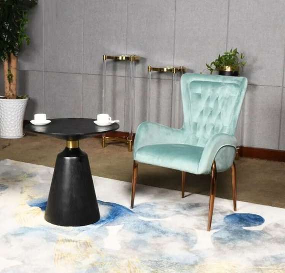 Журнальный столик Nicole, Ø60х60 см, черный с золотом