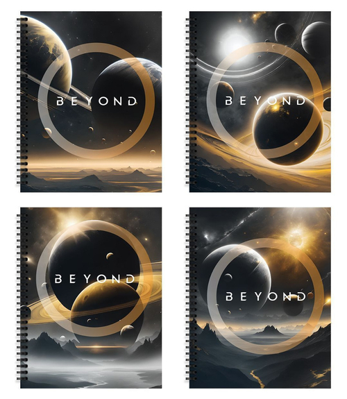 Тетрадь 48 л. клетка гребень СКУЛФОРМАТ Золотой космос (ТОГК48-ЗК)