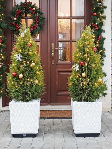 Кашпо ротанг разборное 37см белое