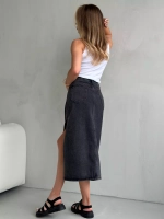 Юбка джинсовая миди карандаш с разрезом