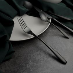 Вилка столовая 21,5 см матовая черный цвет PVD   [12]