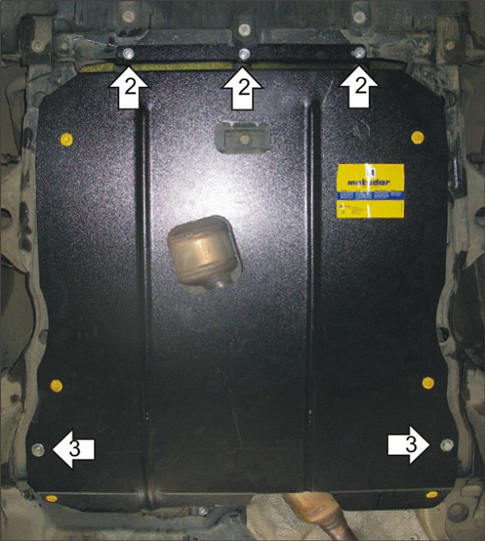 Защита картера Двигателя, КПП. 2 мм, Сталь. для Mercedes B-class 2008-2011, Mercedes B-class 2005-2008 MOTODOR.01226