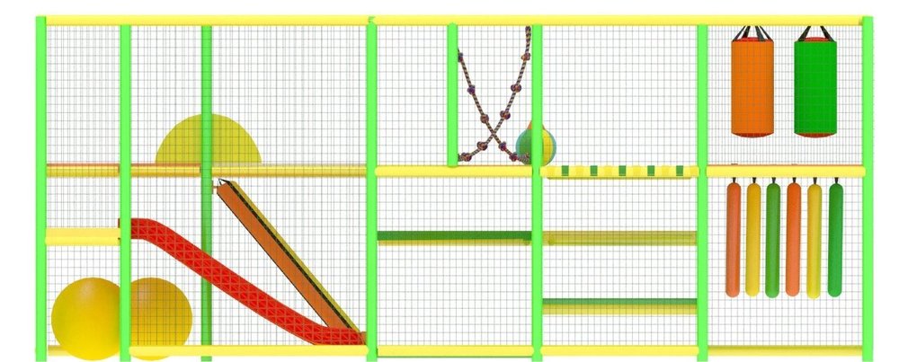 Детский игровой лабиринт «Бибигон» 14,4 м² (6,1*2,5*2.5м)