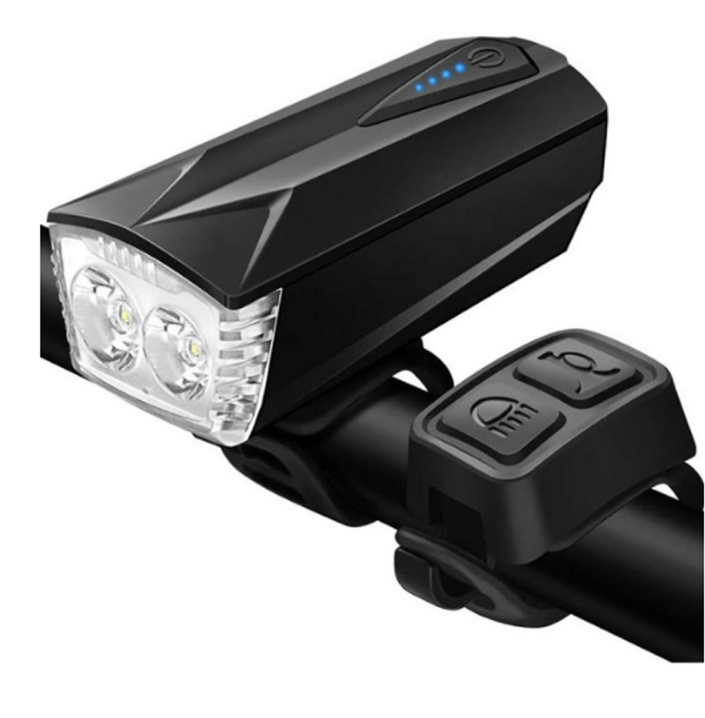 Фонарь передний STG FL1593 с электросигналом 120 ДБ 300lm 1800 mAH черный