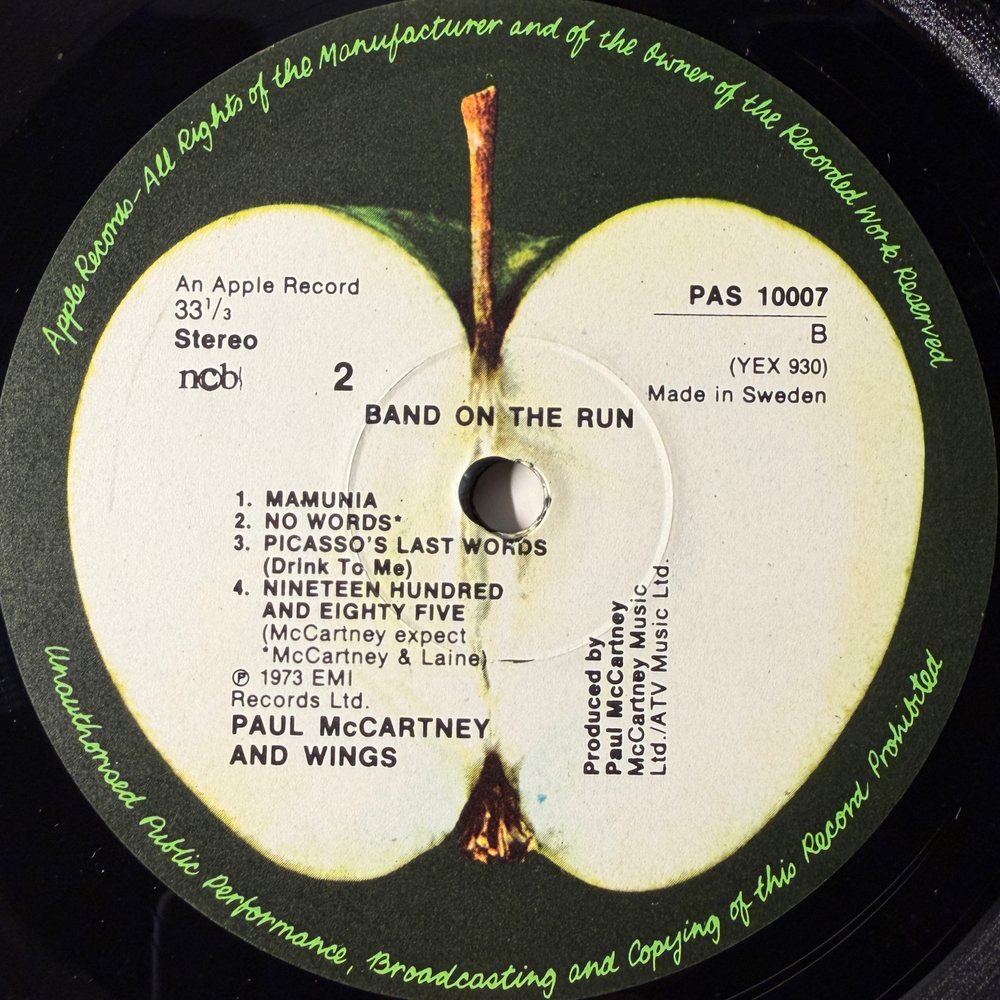Paul McCartney And Wings ‎– Band On The Run (Швеция)