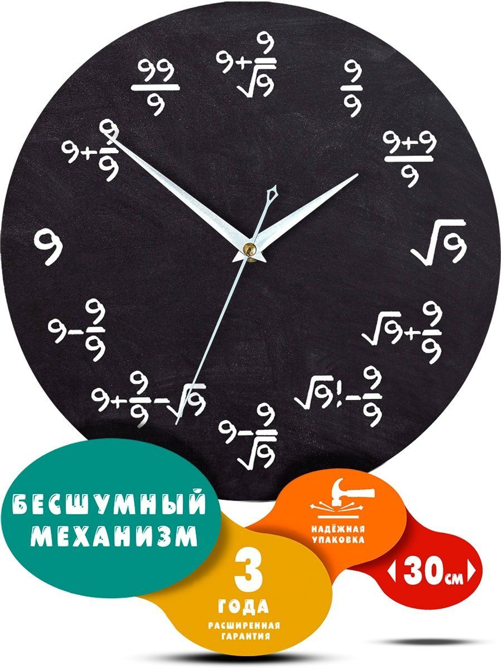 Часы настенные математические уравнения