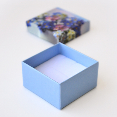 Футляр картонный "Романтика. Незабудки №2", 60х60х34 мм