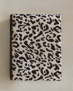 Zara Home - Велюровое банное полотенце с принтом животных, черный, 90х150 см