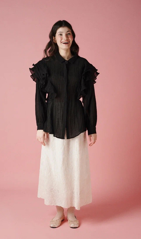 Юбка прямого кроя из кружевного шитья, "Морозные узоры"