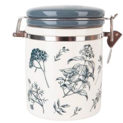 Банка для сыпучих продуктов (клипс) " " 14*10*14см. v=630мл. (керамика)